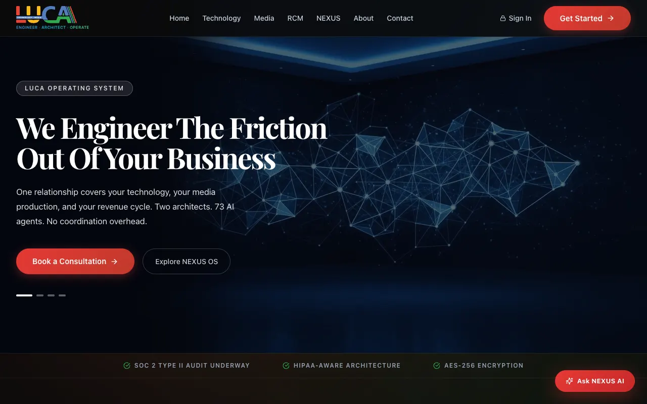 lucatechnology.com — built and run on NEXUS infrastructure